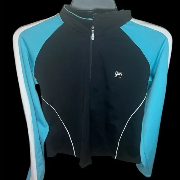 RARE Vintage FILA Made in USA Track Jacket – Size Large – Black/Blue/White - Picture 2 of 3